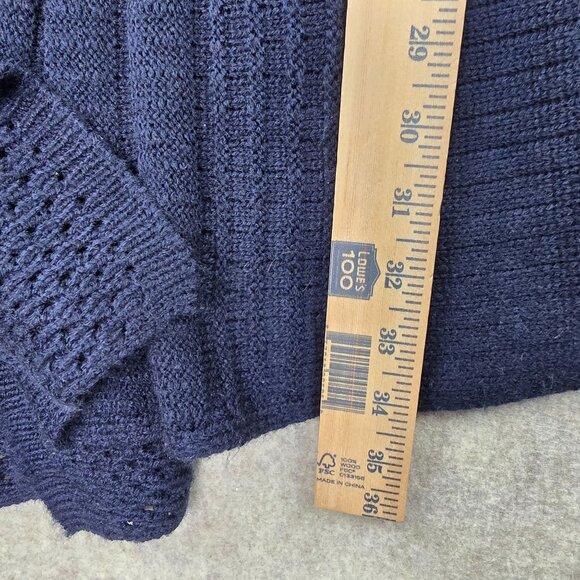 Dana Buchman Womens Cardigan Navy Size 3X Open-Front Knit Sweater Textured - Picture 9 of 10